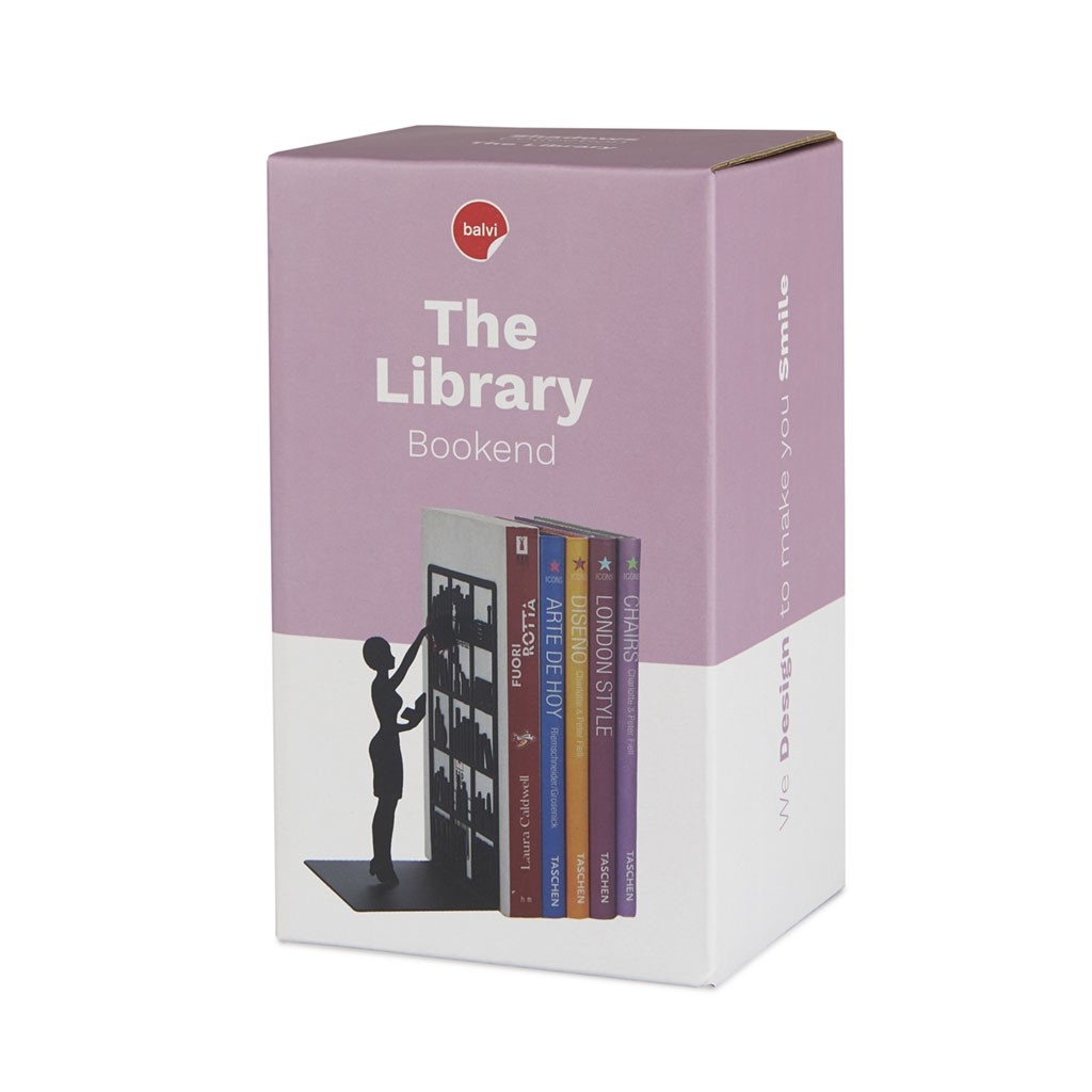 Balvi Le serre-livre bibliothèque en métal noir Balvi